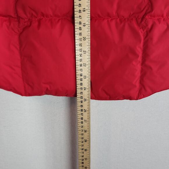 Lands' End Down Puffer Vest S 6/8 Red Insulated Snap Front Winter Holiday Layer - Picture 8 of 8